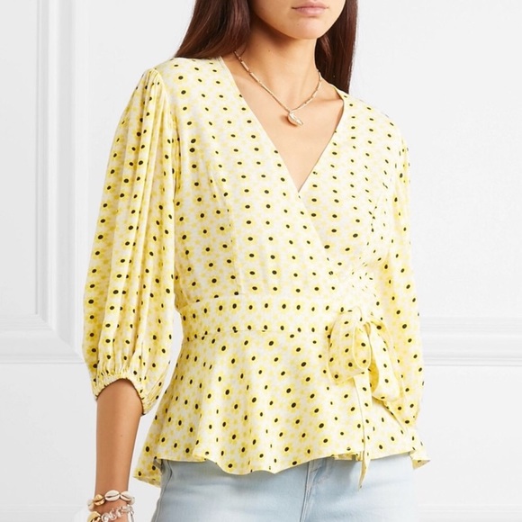 ganni yellow top
